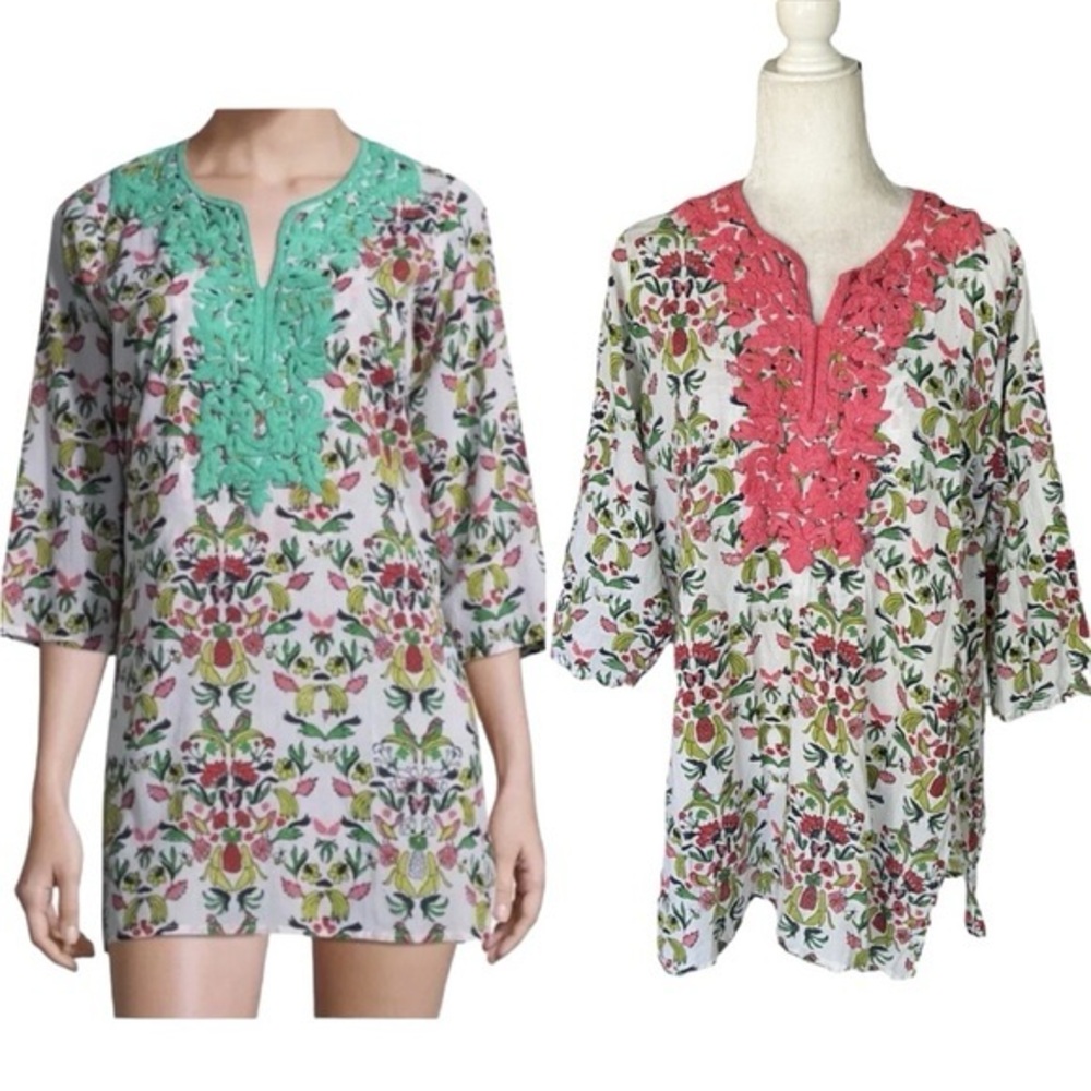 ROLLER RABBIT NWT VIDA INEZ EMBROIDERED TUNIC NWT